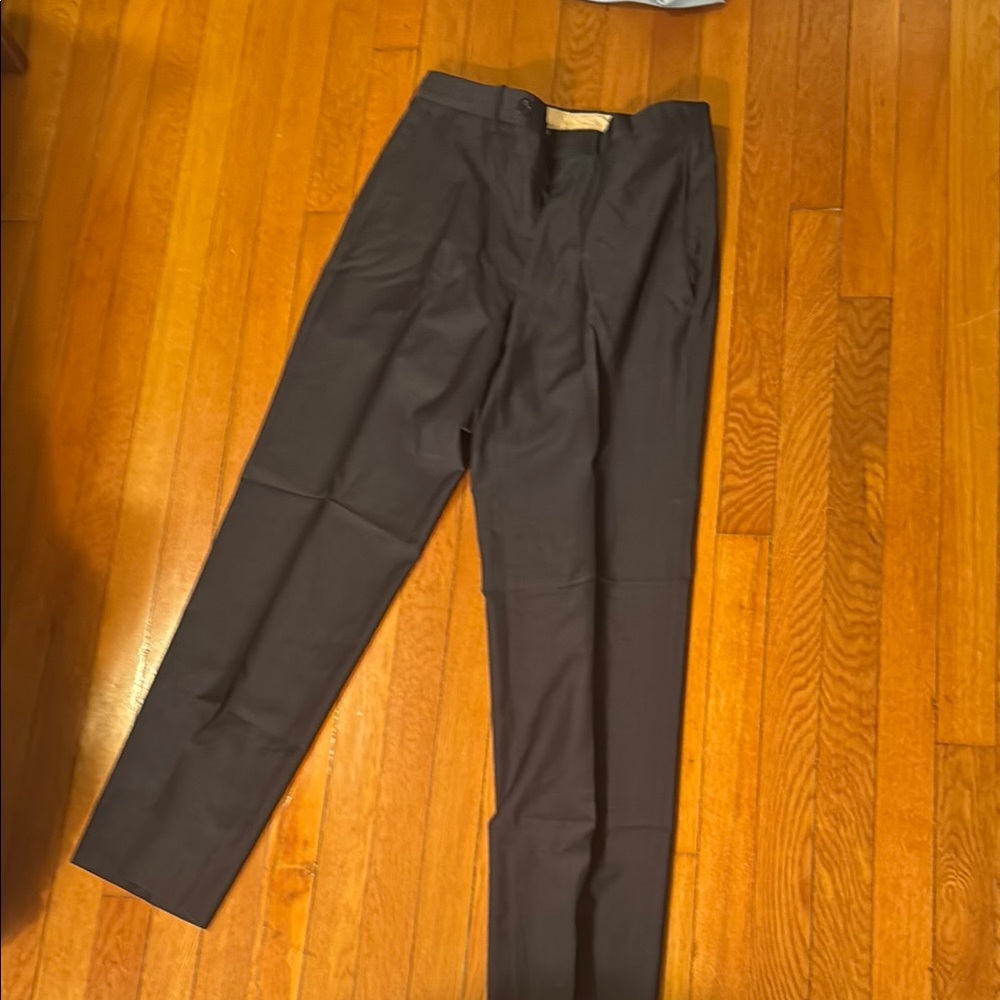 Dark Blue Dress Pants with Straight Leg Cut